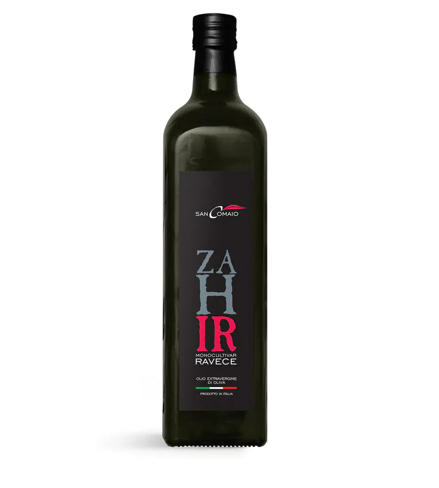 Bottiglia di Zahir olio extravergine di oliva fruttato intenso San Comaio 750 ml